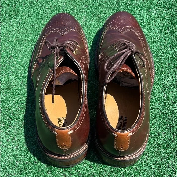 Johnston & Murphy Brown Leather Oxford Wingtips - Picture 9 of 11